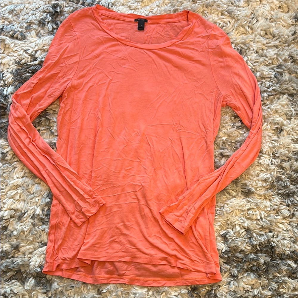 J. Crew coral Long Sleeve Tee size small